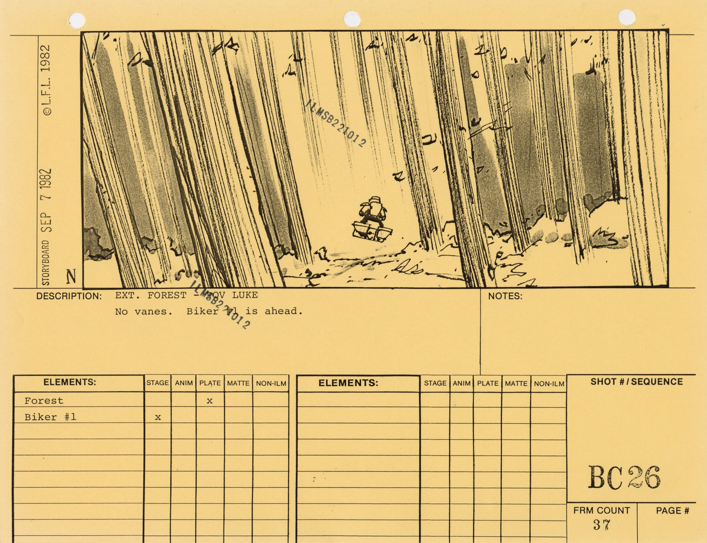 Star Wars: Return of the Jedi - Photostat Storyboard: Bike Chase 26