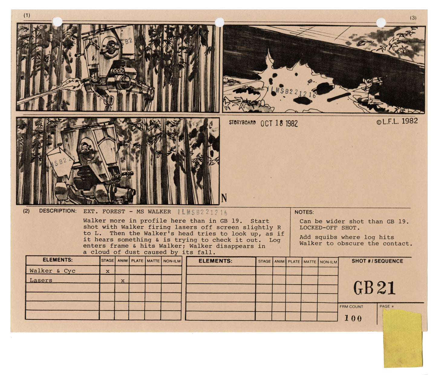 Star Wars: Return of the Jedi - Photostat Storyboard: Ground Battle 21