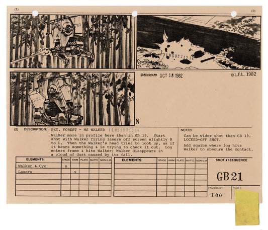 Star Wars: Return of the Jedi - Photostat Storyboard: Ground Battle 21