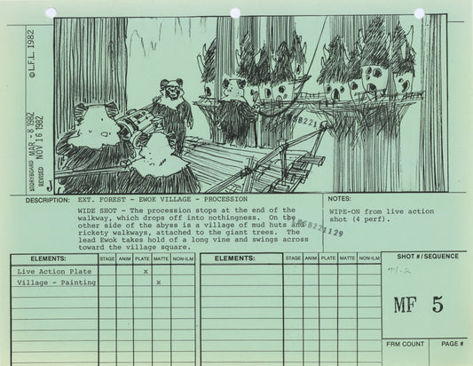 Star Wars: Return of the Jedi - VFX Storyboard: Misc. Forest 5