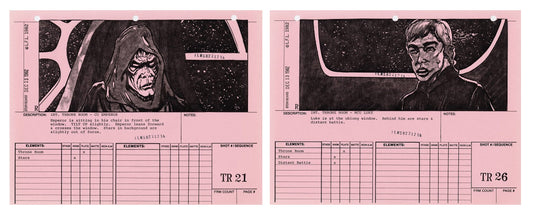 Return of the Jedi VFX Storyboard Pair - Throne Room 21+26