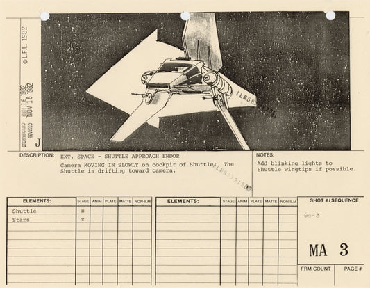 Star Wars: Return of the Jedi - VFX Storyboard: Moon Approach 3