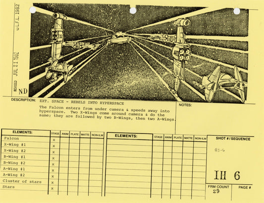 Star Wars: Return of the Jedi - VFX Storyboard: Into Hyperspace 6