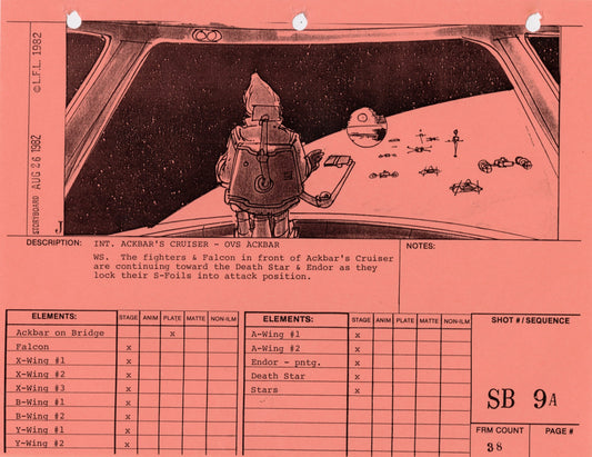 Star Wars: Return of the Jedi - VFX Storyboard: Space Battle 9A