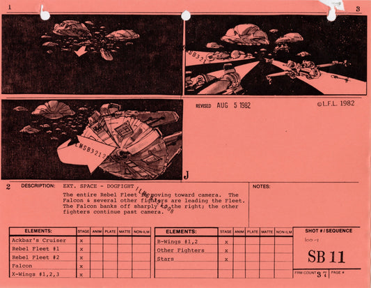Star Wars: Return of the Jedi - VFX Storyboard: Space Battle 11
