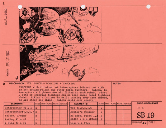 Star Wars: Return of the Jedi - VFX Storyboard: Space Battle 19
