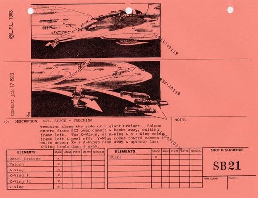 Star Wars: Return of the Jedi - VFX Storyboard: Space Battle 21