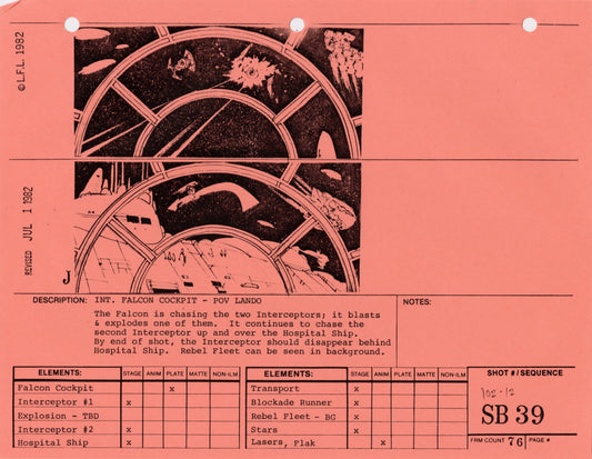 Star Wars: Return of the Jedi - VFX Storyboard: Space Battle 39
