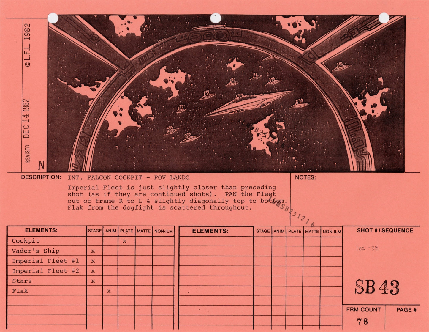 Star Wars: Return of the Jedi - VFX Storyboard: Space Battle 43