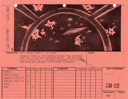 Star Wars: Return of the Jedi - VFX Storyboard: Space Battle 43