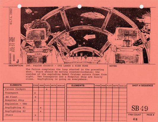 Star Wars: Return of the Jedi - VFX Storyboard: Space Battle 49