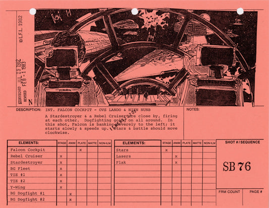 Star Wars: Return of the Jedi - VFX Storyboard: Space Battle 76