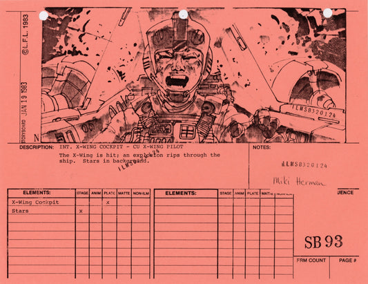 Star Wars: Return of the Jedi - VFX Storyboard: Space Battle 93