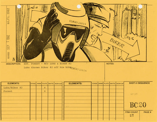 Star Wars: Return of the Jedi - VFX Storyboard: Bike Chase 20