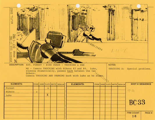 Star Wars: Return of the Jedi - VFX Storyboard: Bike Chase 33