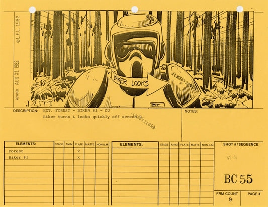 Star Wars: Return of the Jedi - VFX Storyboard: Bike Chase 55