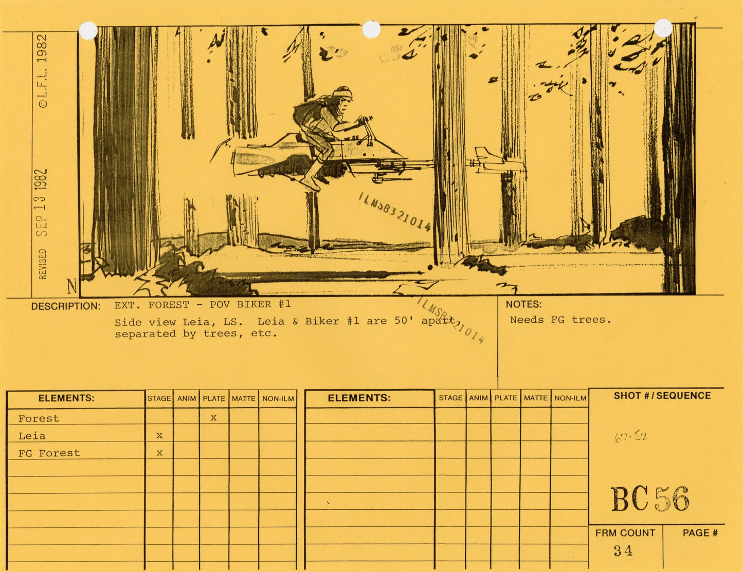 Star Wars: Return of the Jedi - VFX Storyboard: Bike Chase 56