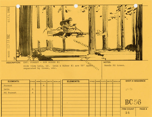 Star Wars: Return of the Jedi - VFX Storyboard: Bike Chase 56