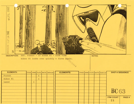 Star Wars: Return of the Jedi - VFX Storyboard: Bike Chase 63