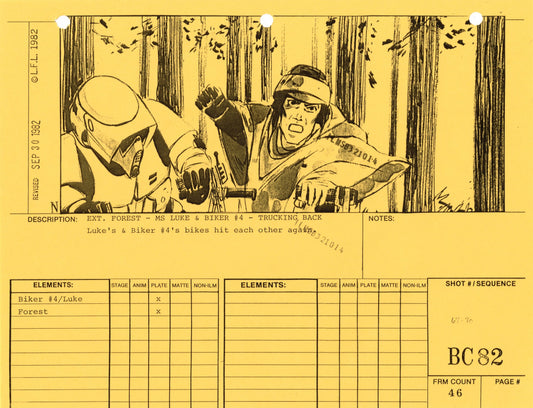 Star Wars: Return of the Jedi - VFX Storyboard: Bike Chase 82