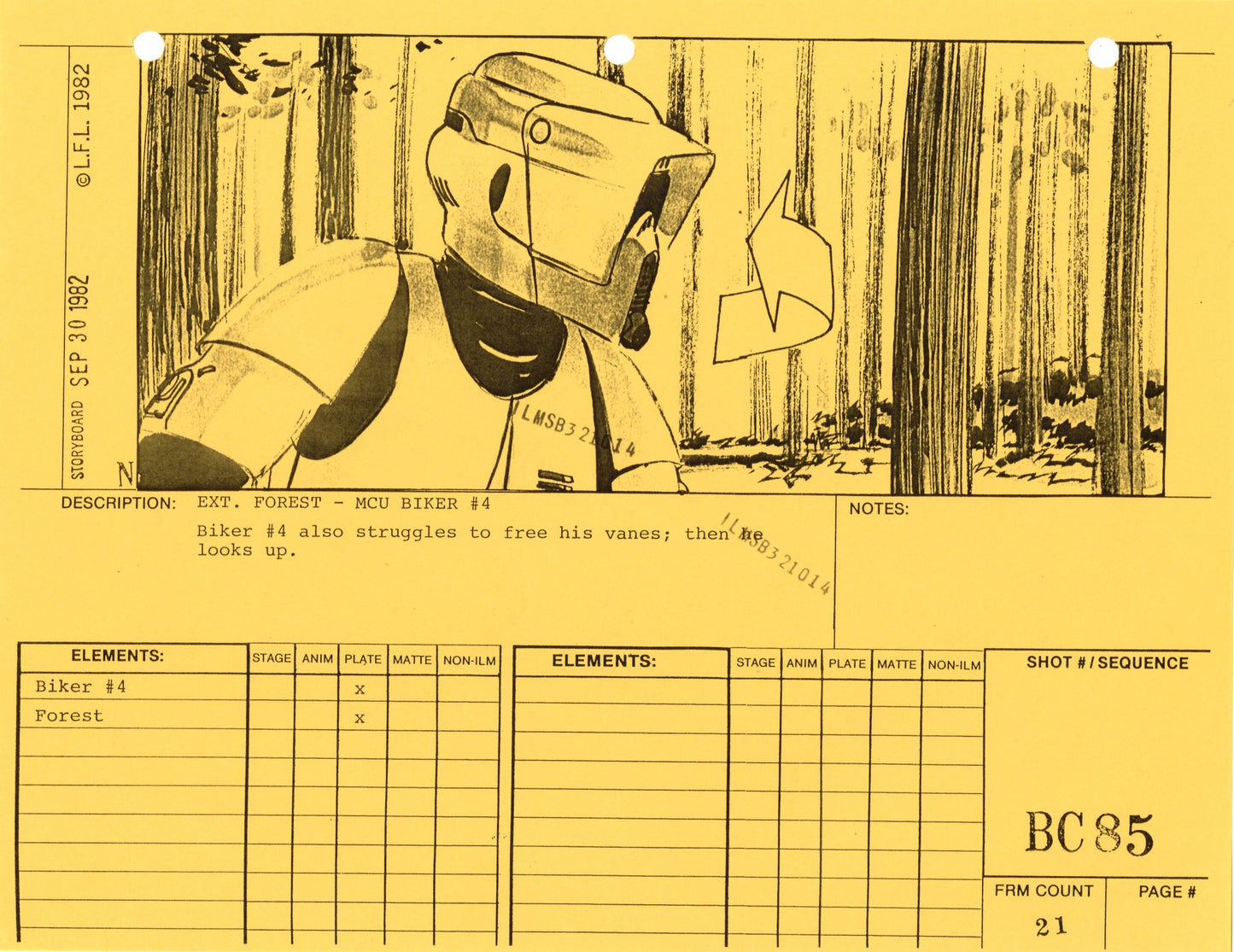 Star Wars: Return of the Jedi - VFX Storyboard: Bike Chase 85