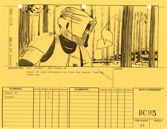 Star Wars: Return of the Jedi - VFX Storyboard: Bike Chase 85