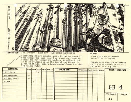 Star Wars: Return of the Jedi - VFX Storyboard: Ground Battle 4