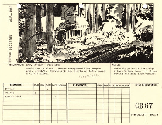 Star Wars: Return of the Jedi - VFX Storyboard: Ground Battle 67