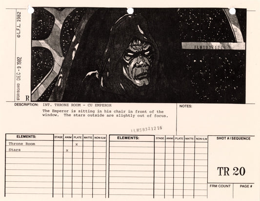 Star Wars: Return of the Jedi - VFX Storyboard:  Throne Room 20