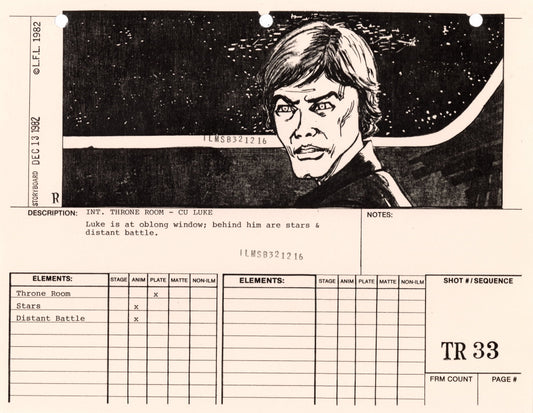 Star Wars: Return of the Jedi - VFX Storyboard:  Throne Room 33
