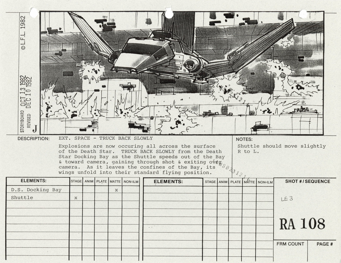 Star Wars: Return of the Jedi - VFX Storyboard: Rebel Attack 108