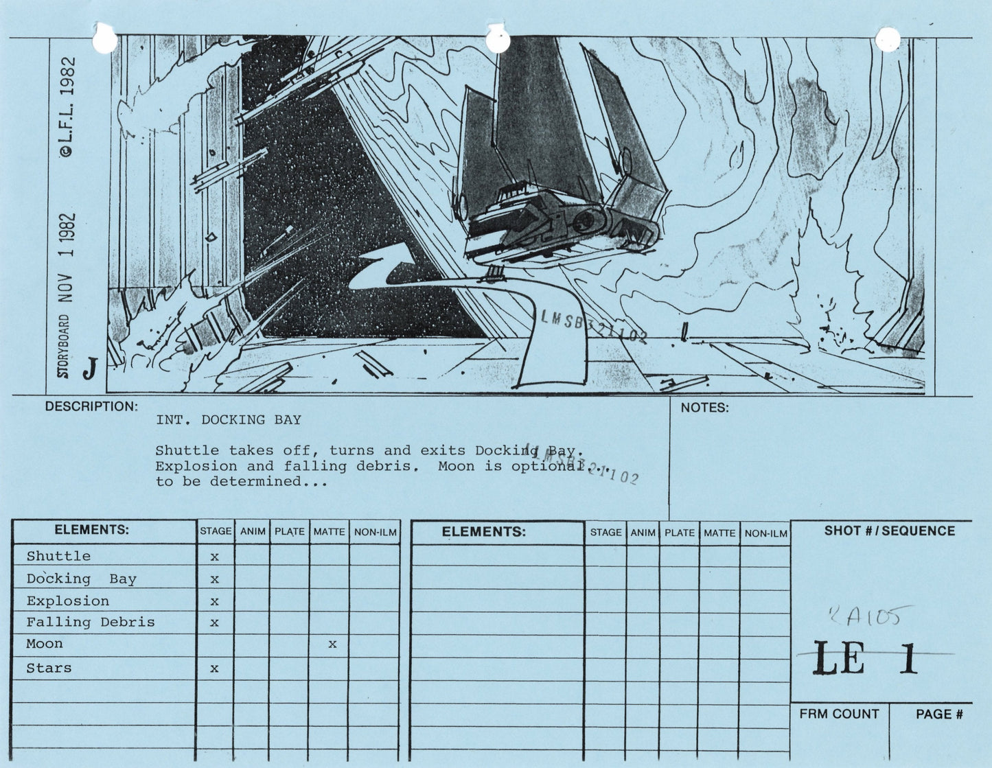 Star Wars: Return of the Jedi - VFX Storyboard: Luke Escape 1