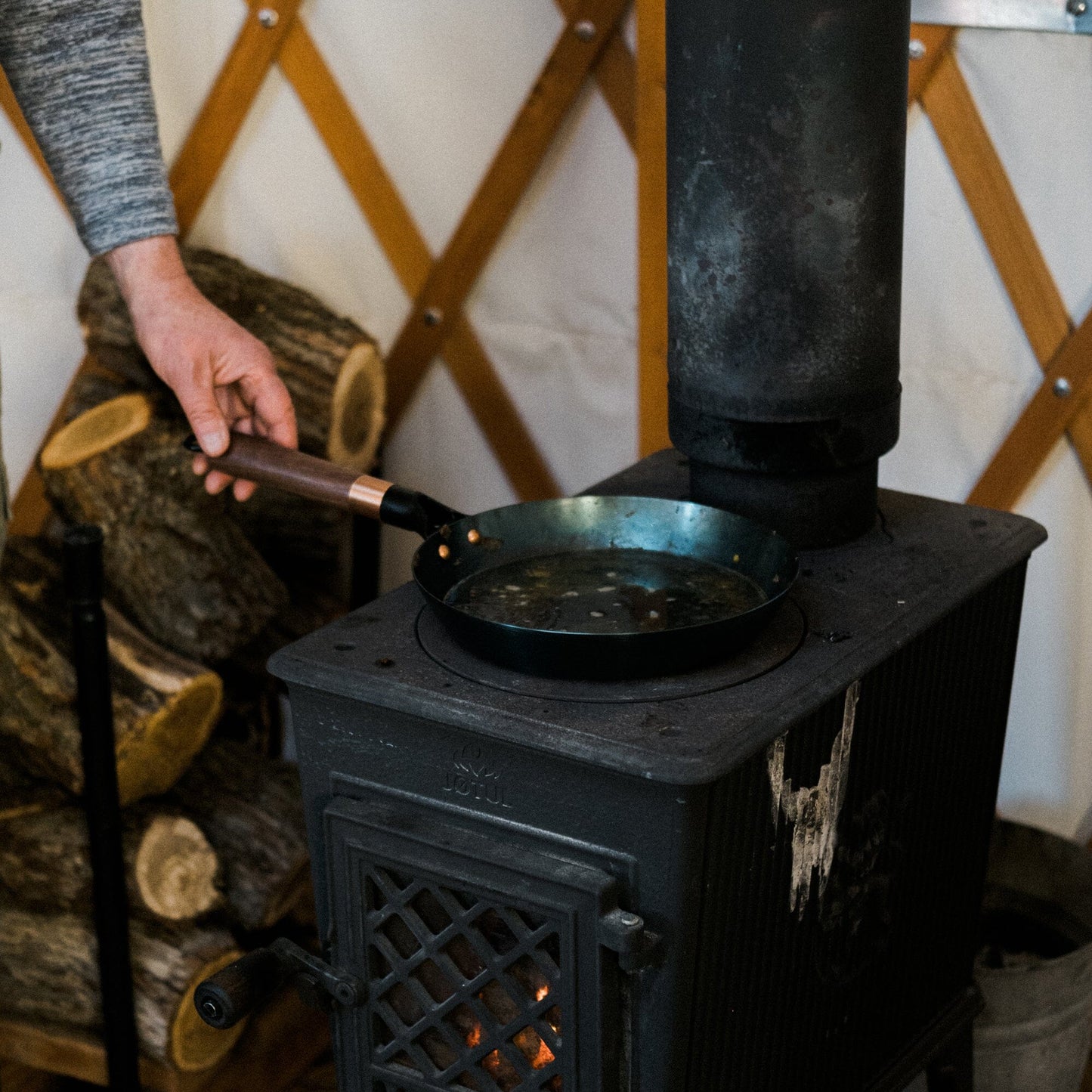 Barebones Blue Carbon Steel Skillet