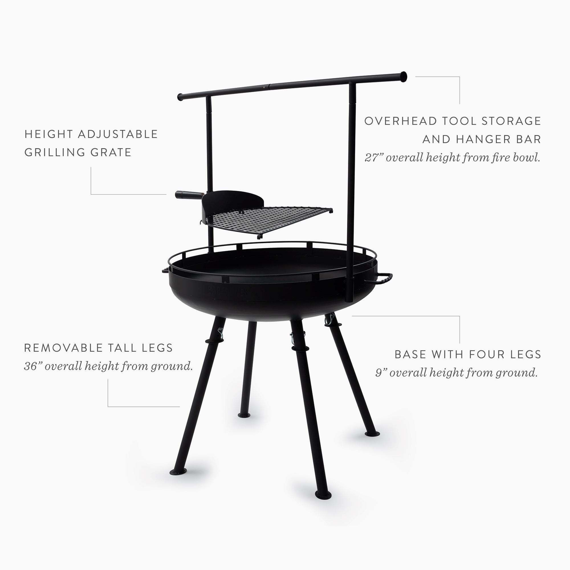 Barebones Cowboy Fire Pit Grill - Thumbnail 4