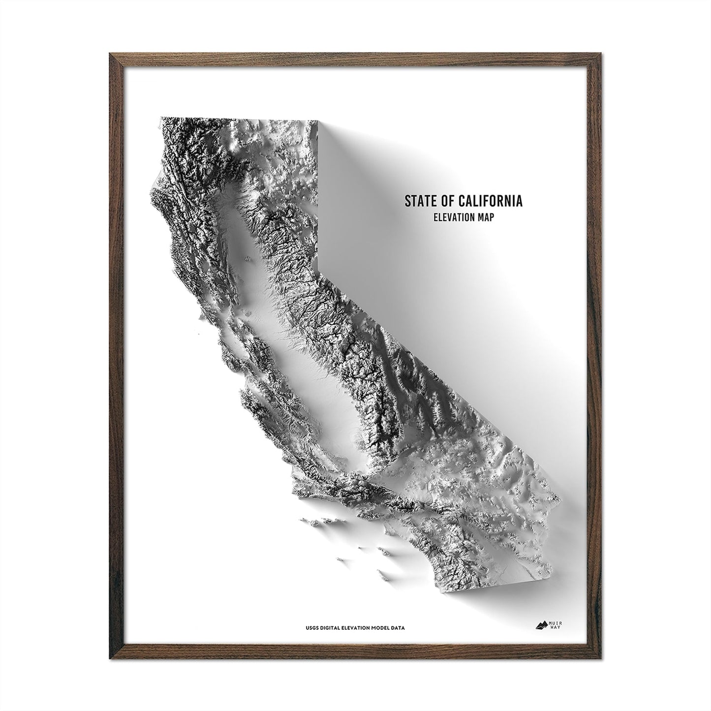 California Elevation Map Walnut