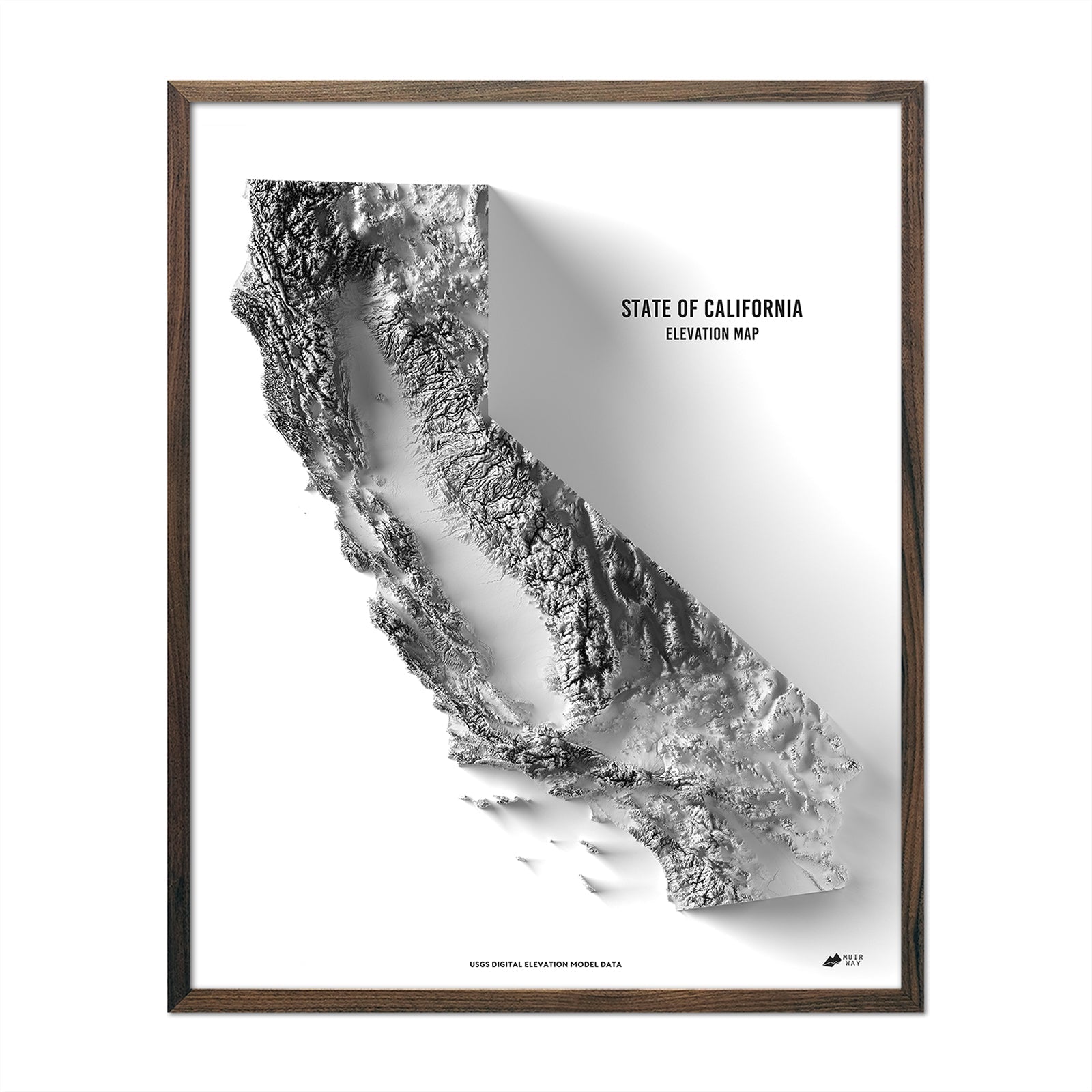 California Elevation Map Walnut