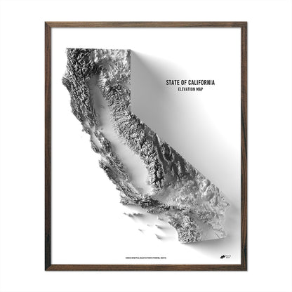 California Elevation Map Walnut