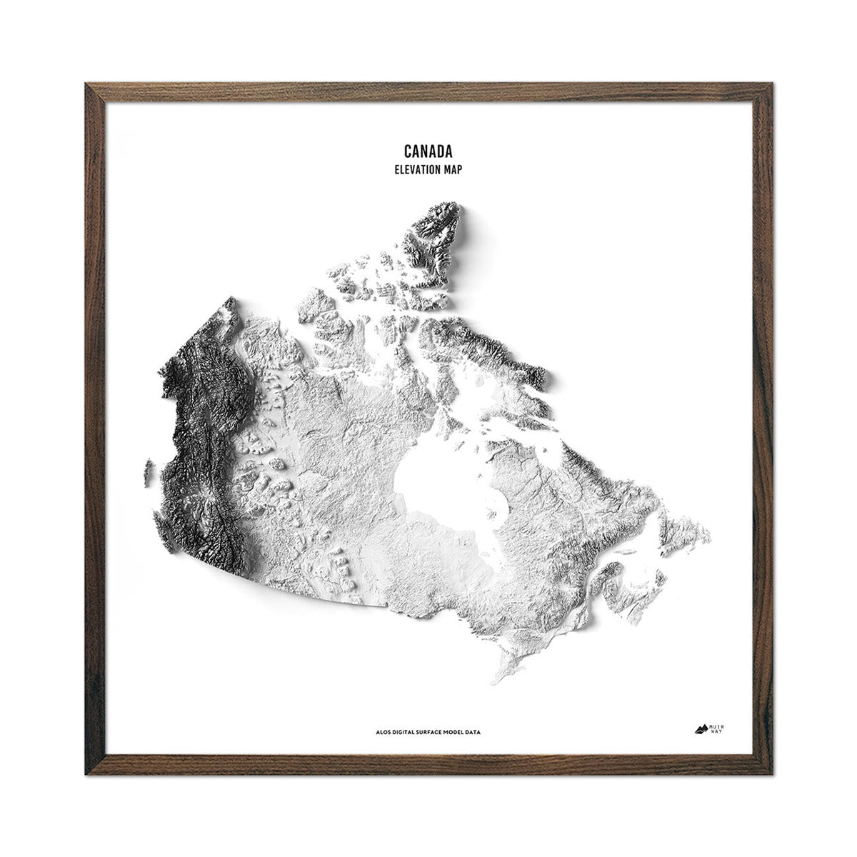 Canada Elevation Map No Frame