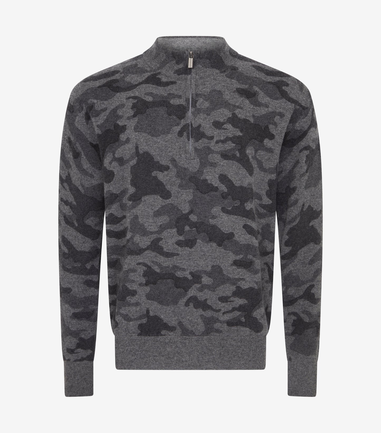 Asher Golf Sero Cashmere Quarter Zip Charcoal Camo