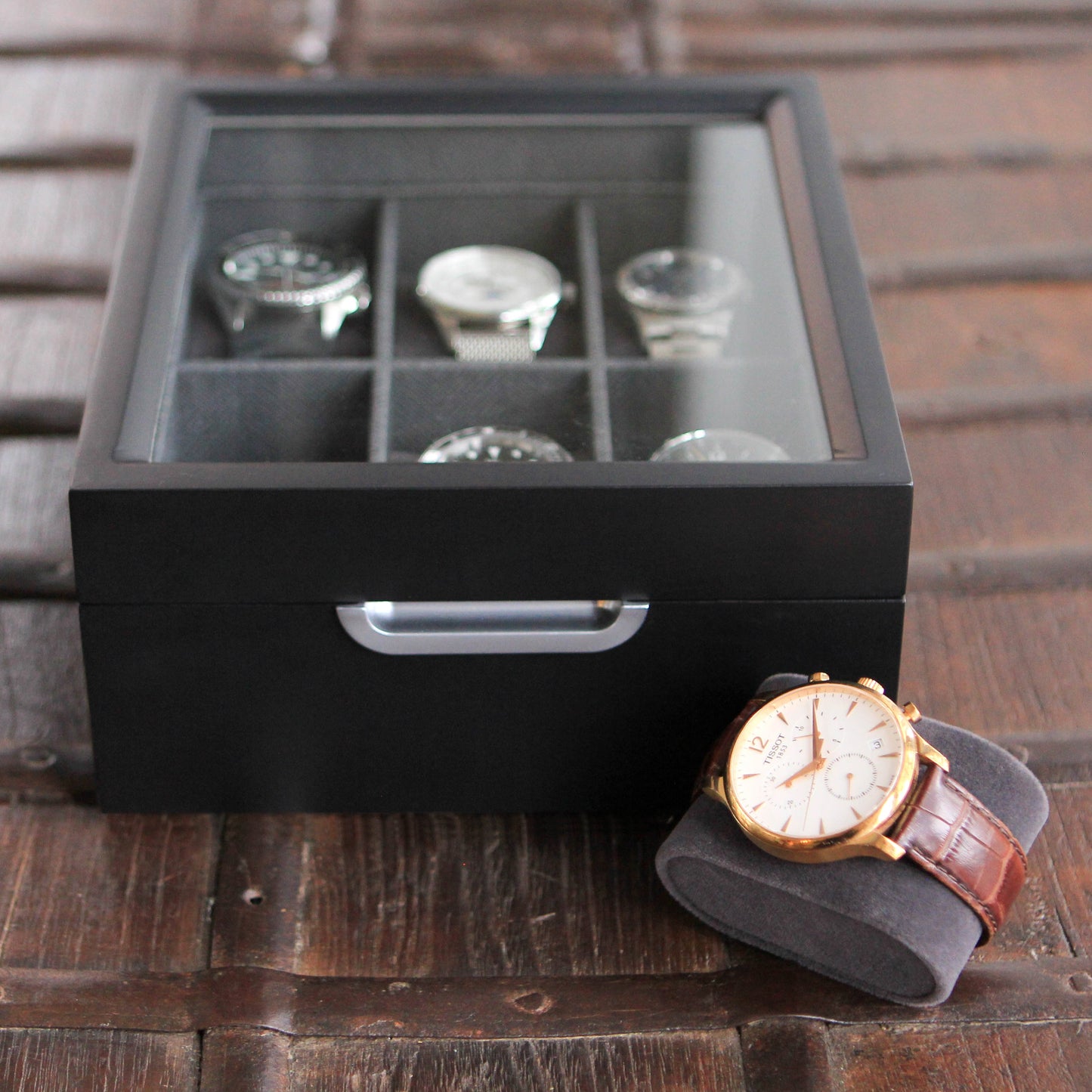 Modern 6-Slot Watch Box