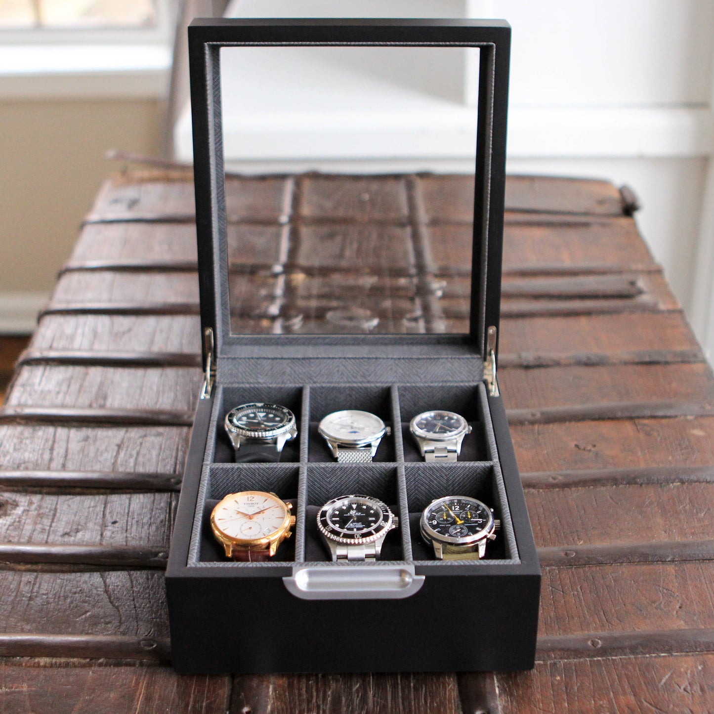 Modern 6-Slot Watch Box