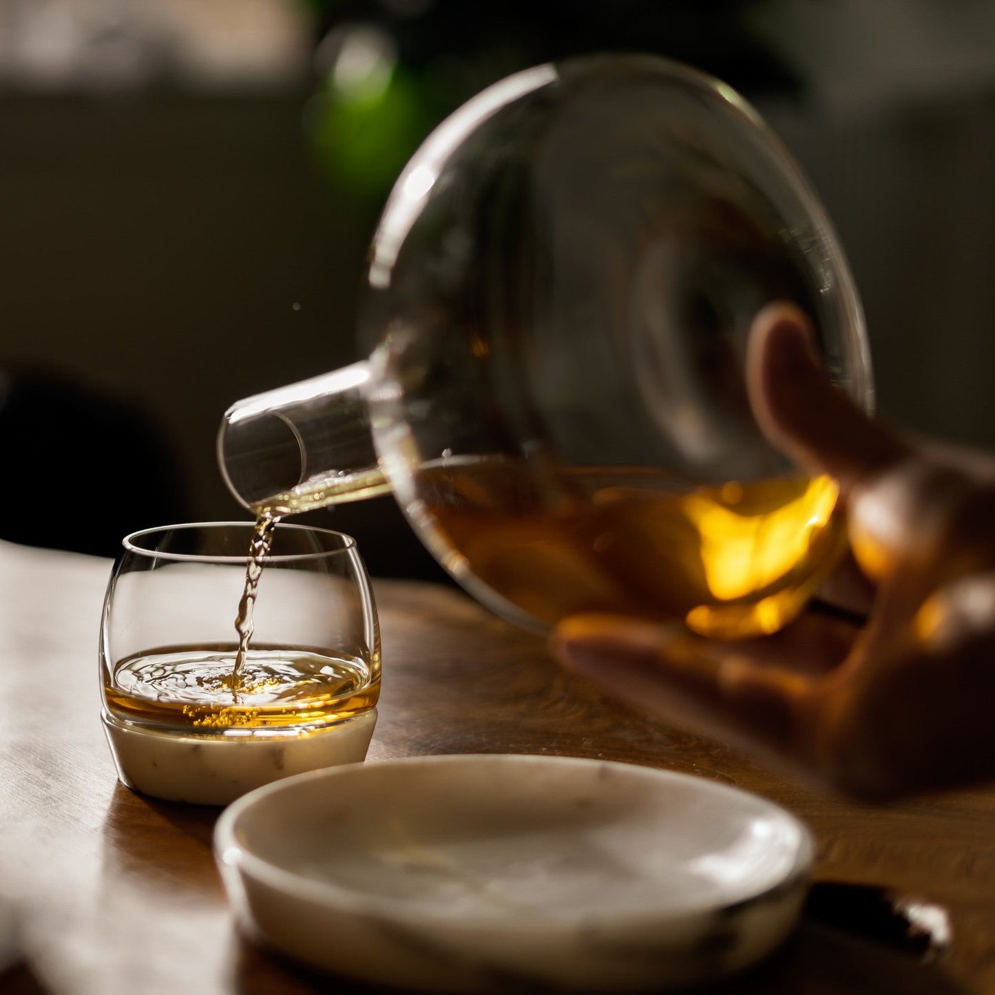 Nude Glass Chill Whisky Tumbler With Marble Base