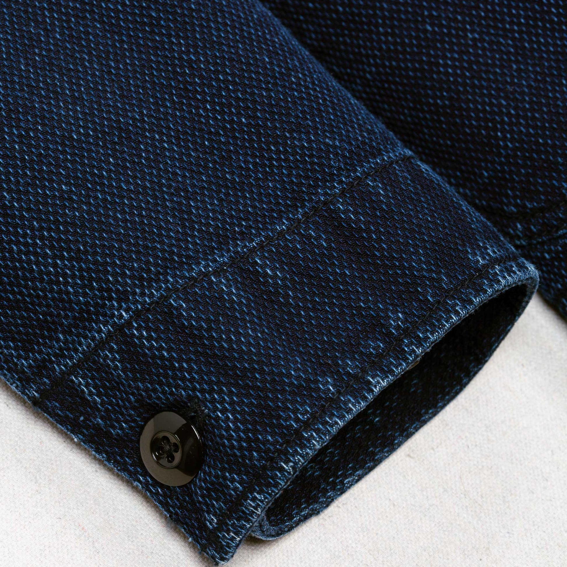 Cliff Indigo Dobby Shawl Jacket in Dark Wash