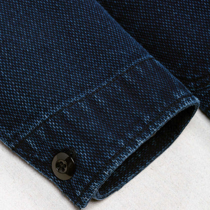 Cliff Indigo Dobby Shawl Jacket in Dark Wash