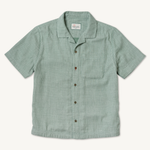 Imperfects Cliffs Camp Collar Shirt - Irish Racing Green Stripe