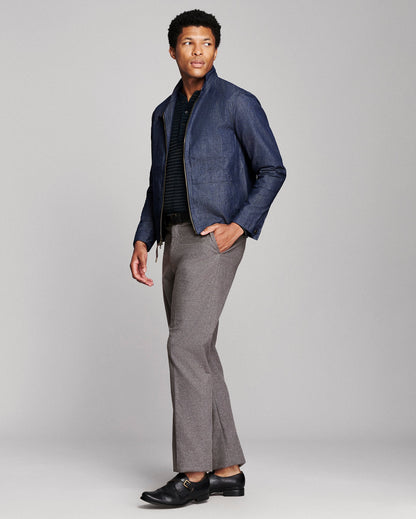 Billy Reid Waxed Denim Harrington Jacket