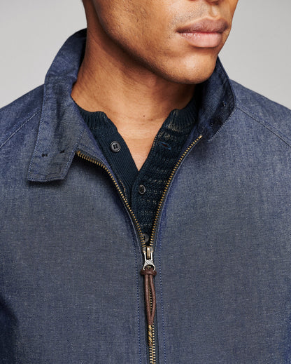 Billy Reid Waxed Denim Harrington Jacket