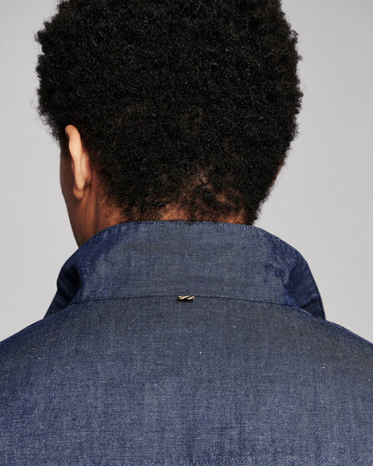 Billy Reid Waxed Denim Harrington Jacket