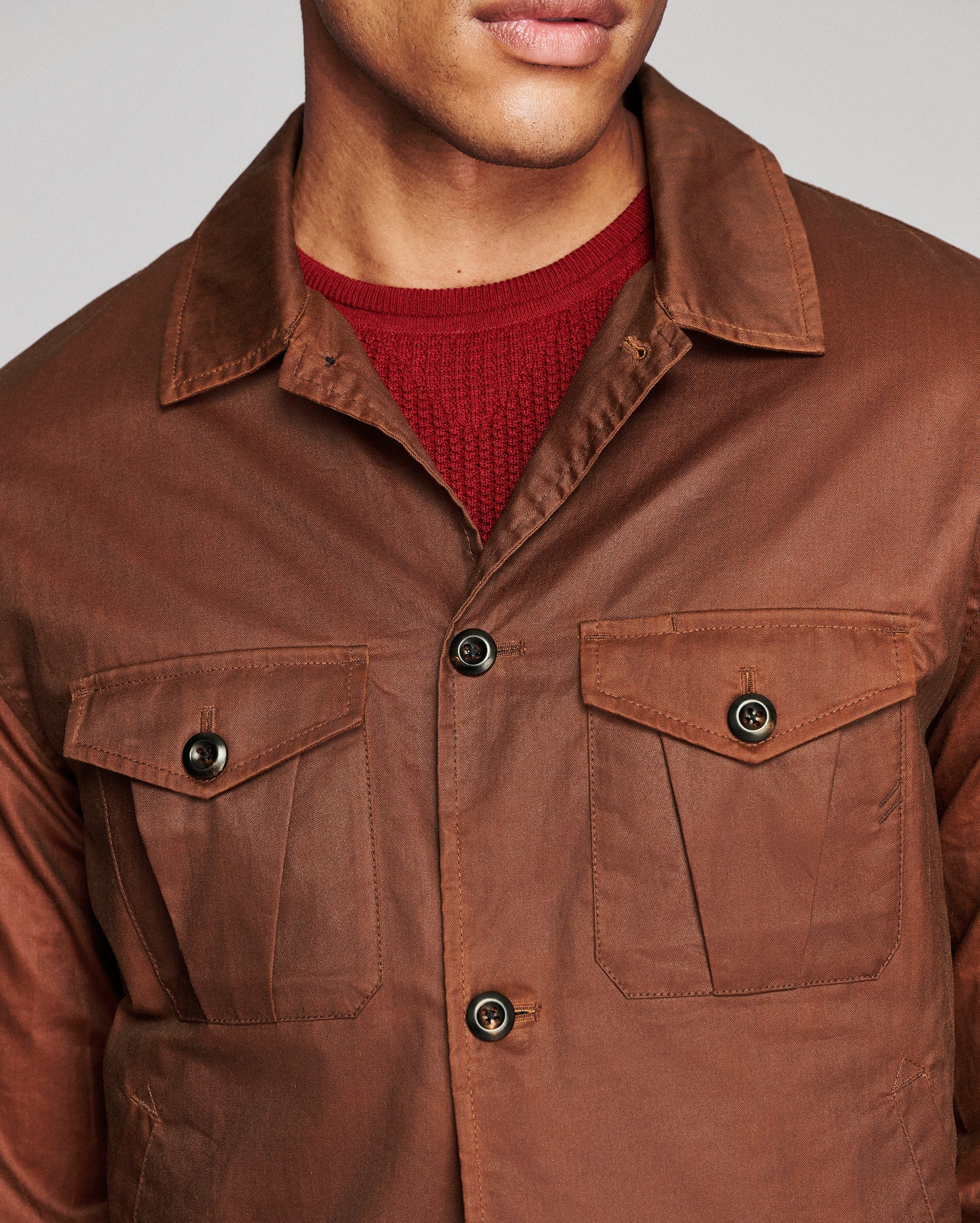Billy Reid Waxed Herringbone Members Jacket