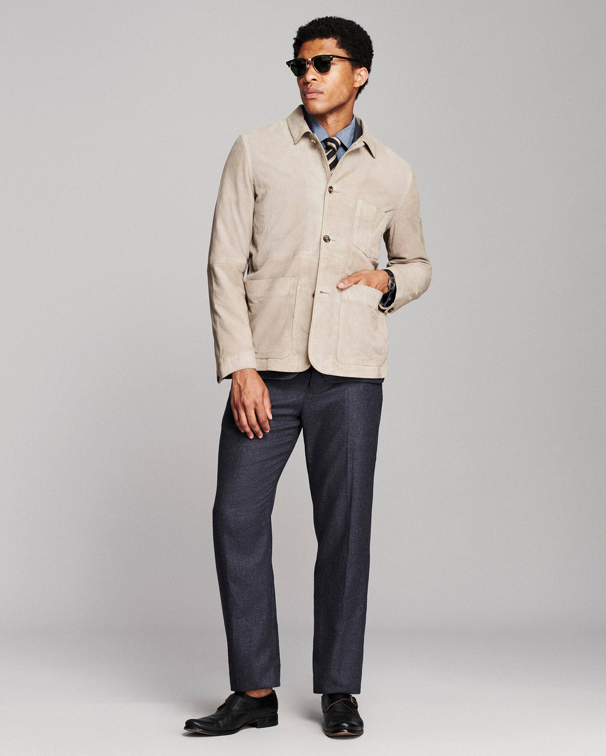 Colbert Waxed Suede Chore Coat